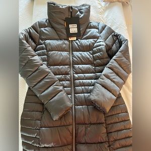 NWT SAVE THE DUCK Caroline Faux Fur Collar Longline Puffer